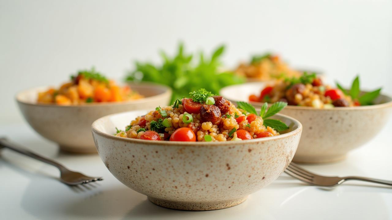 Fresh, colorful bowls with healthy ingredients